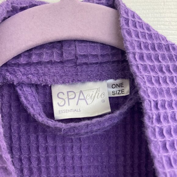 SPAcific Essentials Purple Waffle Knit Short Robe - One Size - Picture 3 of 3